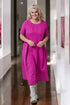 Casual short sleeved linen dress with a zip in the back Madona from Baltic Linen
